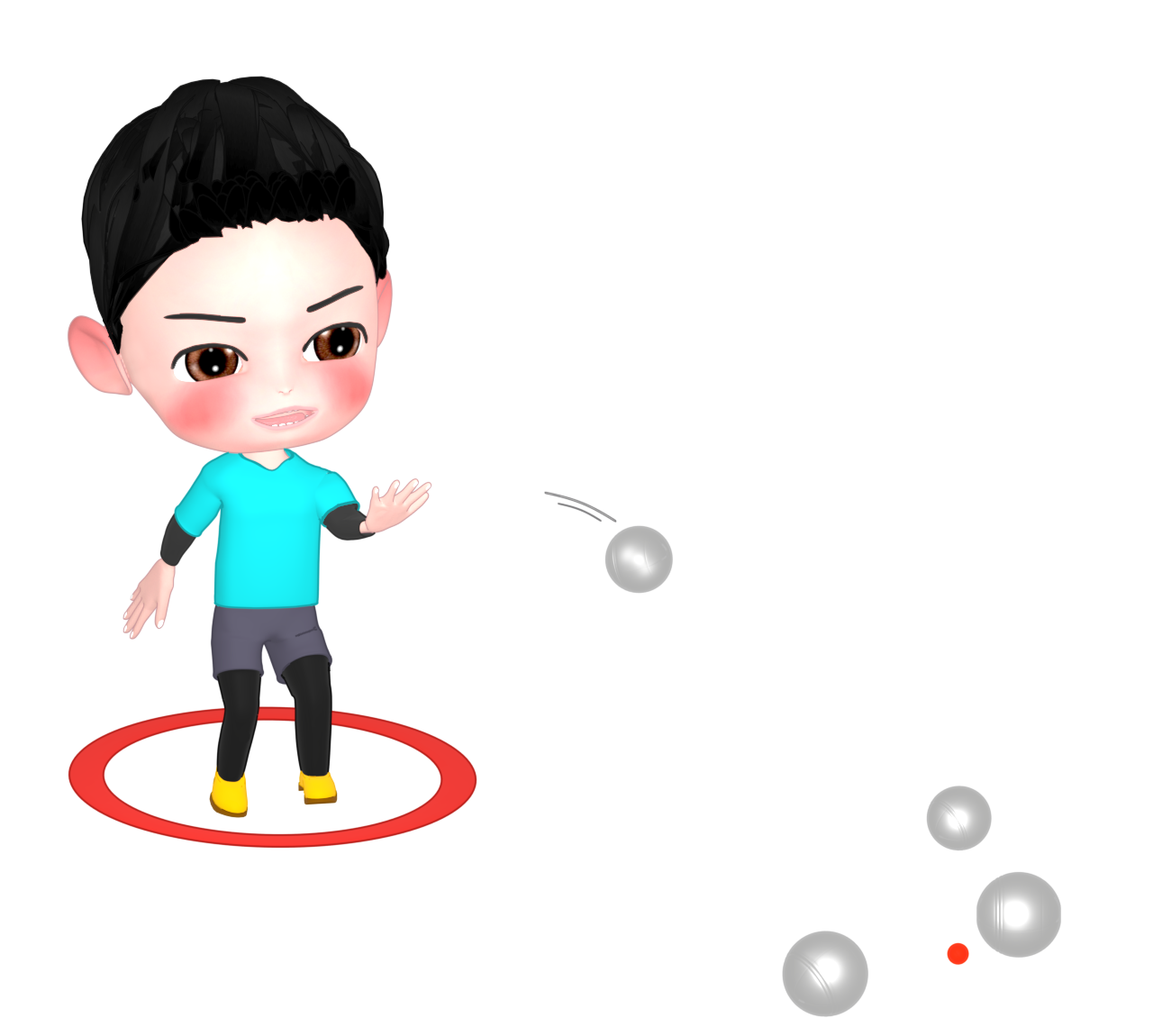 ペタンクをする人のイラスト