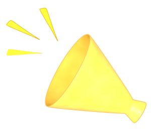 プラスチック製メガホンのイラスト