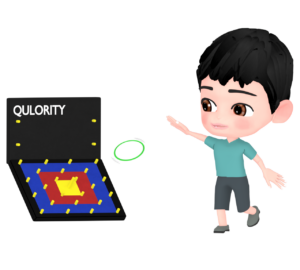 クロリティーで遊ぶ男の子のイラスト