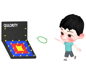 クロリティーで遊ぶ男の子のイラスト