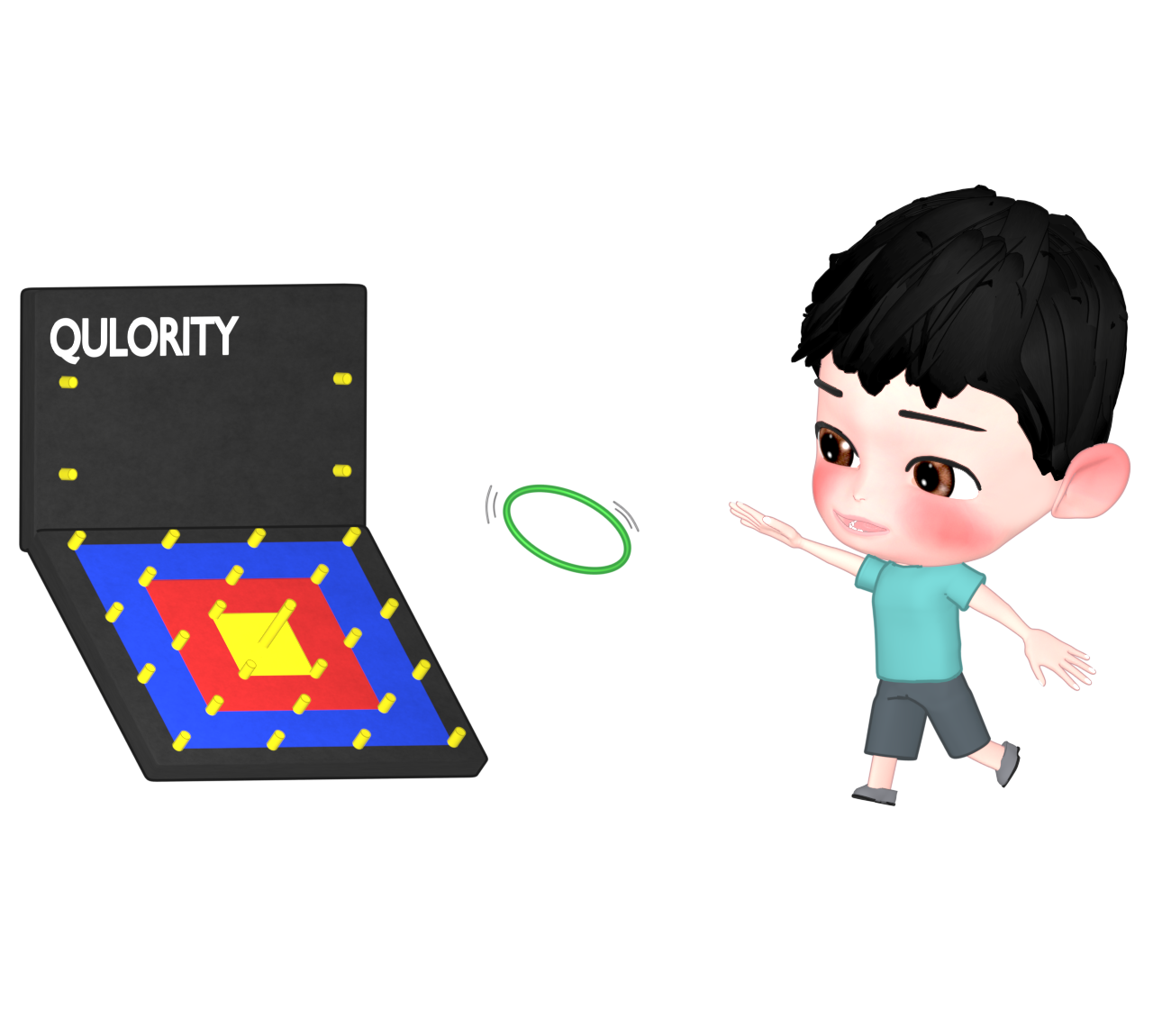 クロリティーで遊ぶ男の子のイラスト