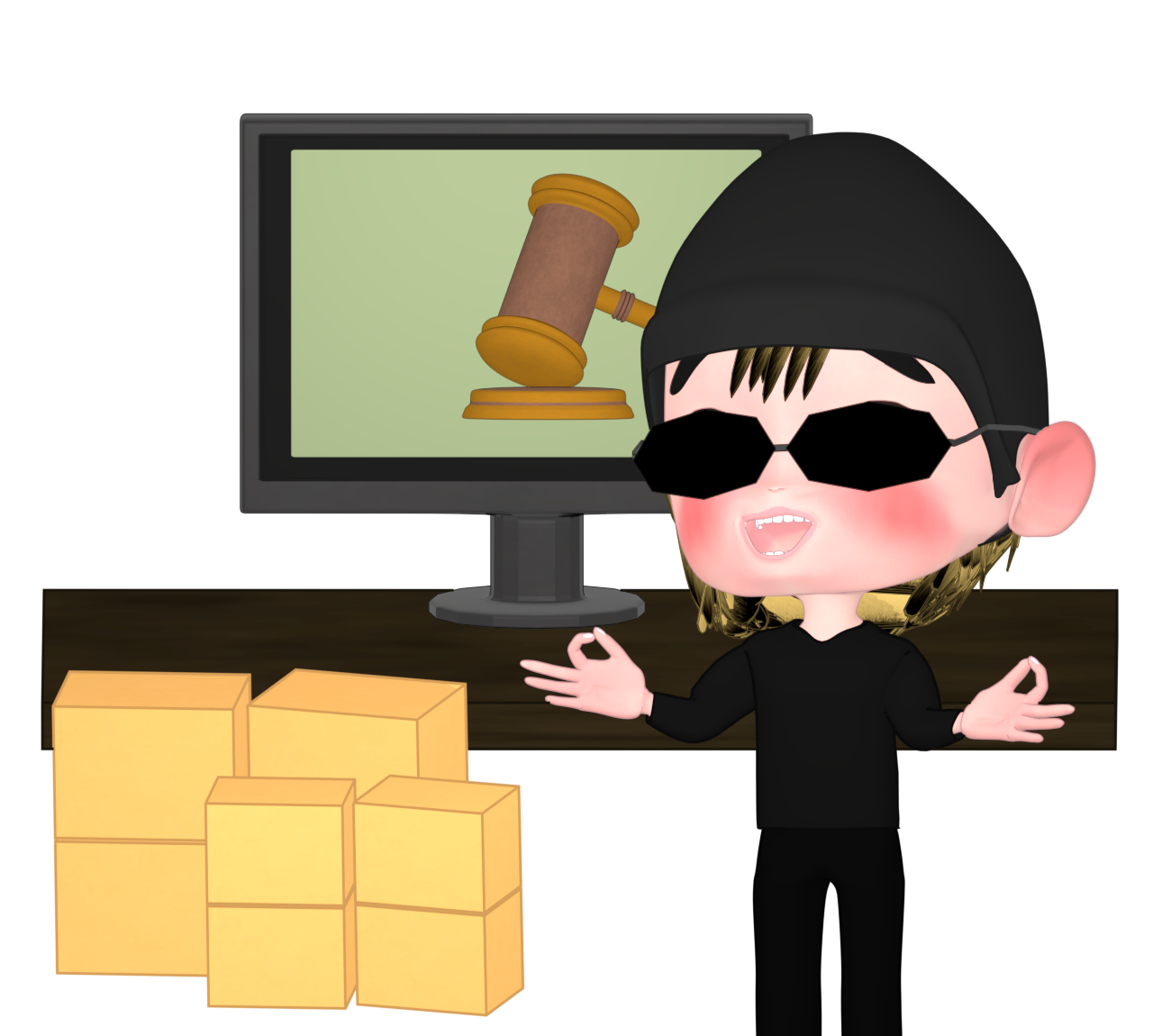 転売屋のイラスト