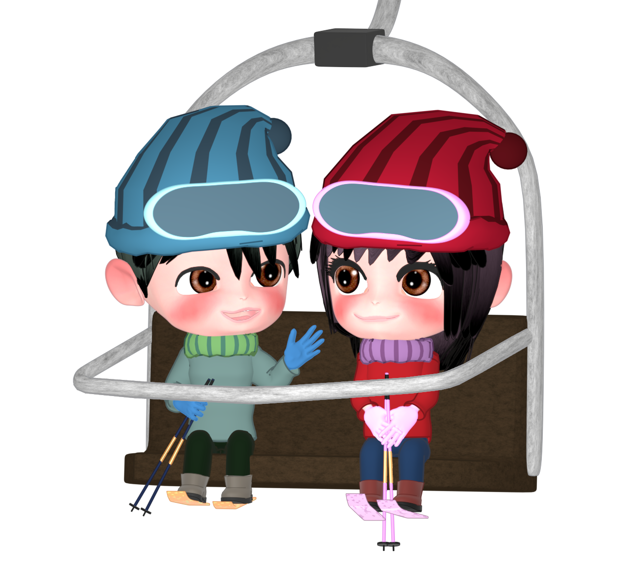 スキーリフトのイラスト