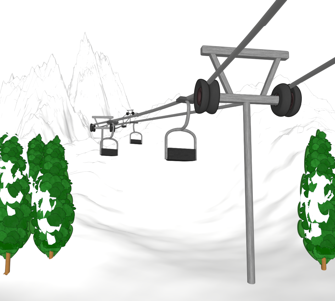 スキー場のイラスト