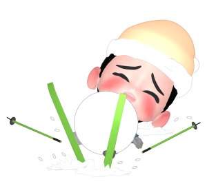 スキーで転ぶイラスト