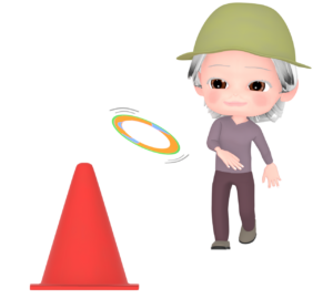 スカイクロスを楽しむ高齢者のイラスト