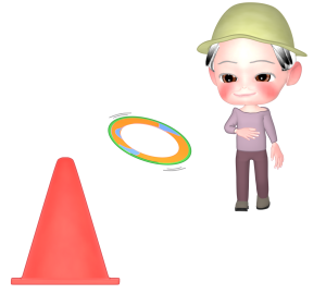 スカイクロスを楽しむ高齢者のイラスト