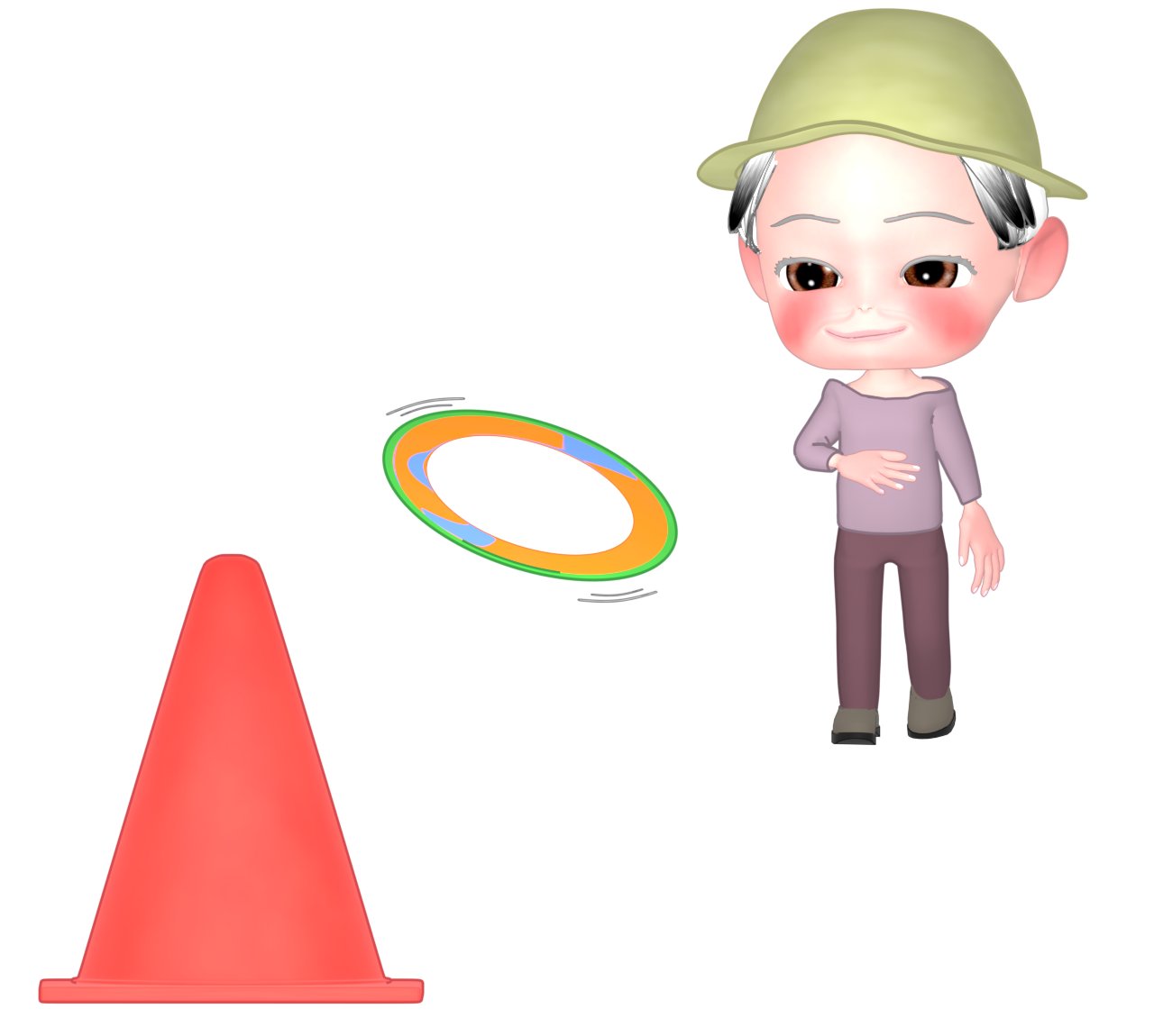 スカイクロスを楽しむ高齢者のイラスト