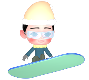 スノーボードをする男の子のイラスト