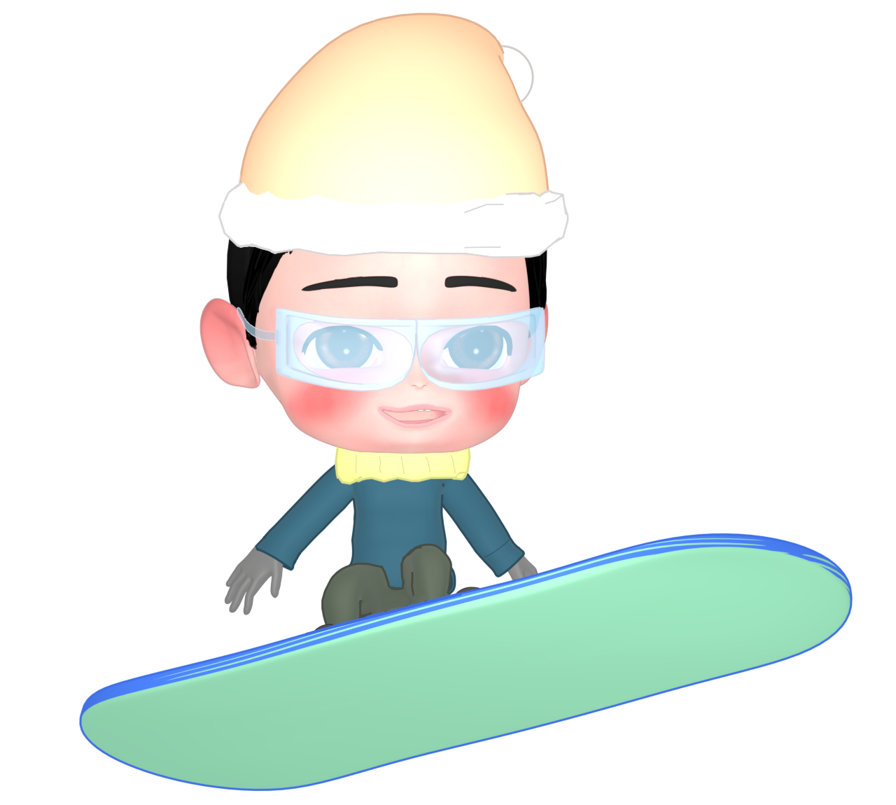 スノーボードをする男の子のイラスト