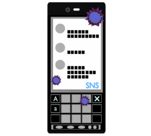SNS乗っ取りのイラスト