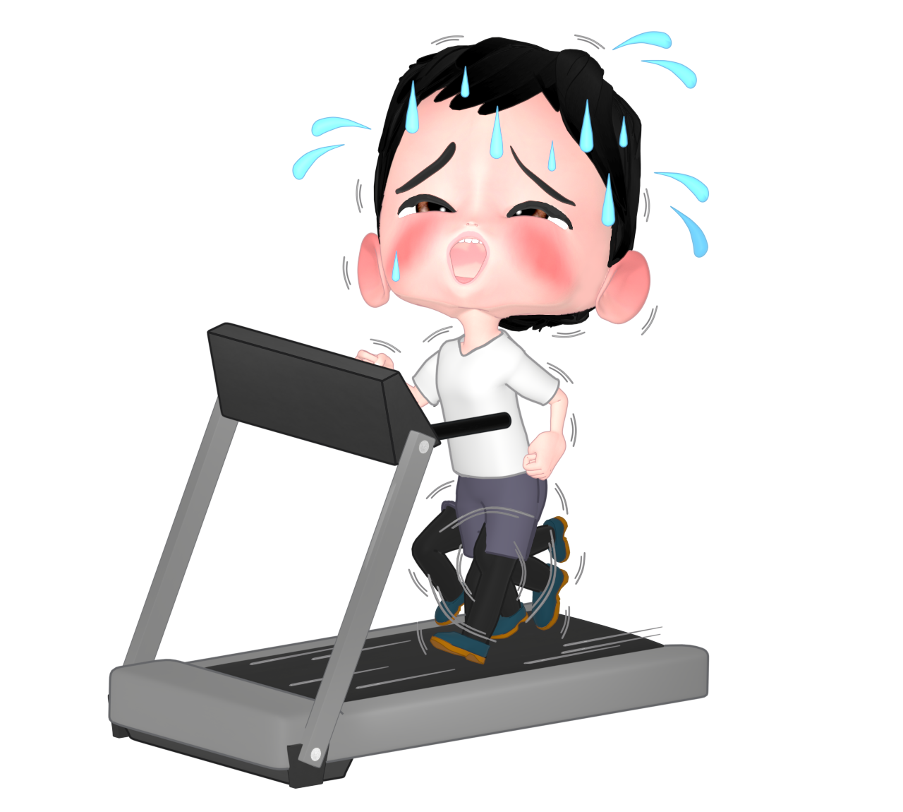 スピードが速いランニングマシンのイラスト