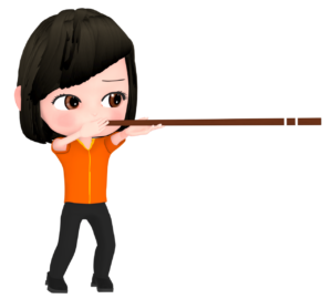 スポーツ吹き矢をする女性のイラスト
