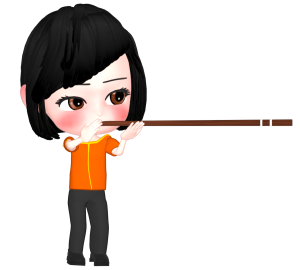 スポーツ吹き矢をする女性のイラスト