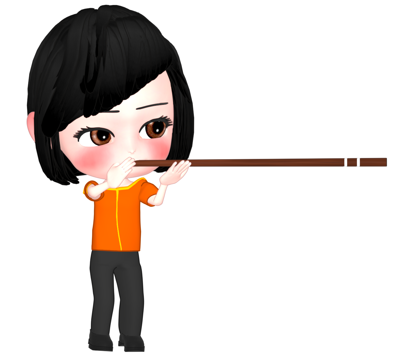 スポーツ吹き矢をする女性のイラスト