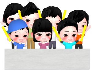 スポーツ観戦をする観客のイラスト