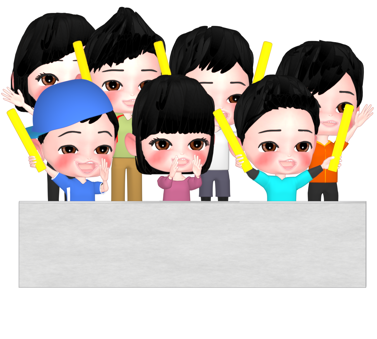 スポーツ観戦をする観客のイラスト