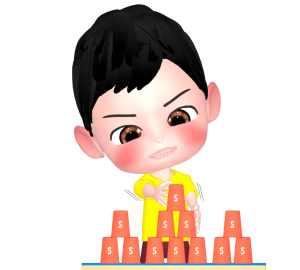 スポーツスタッキングをする人のイラスト