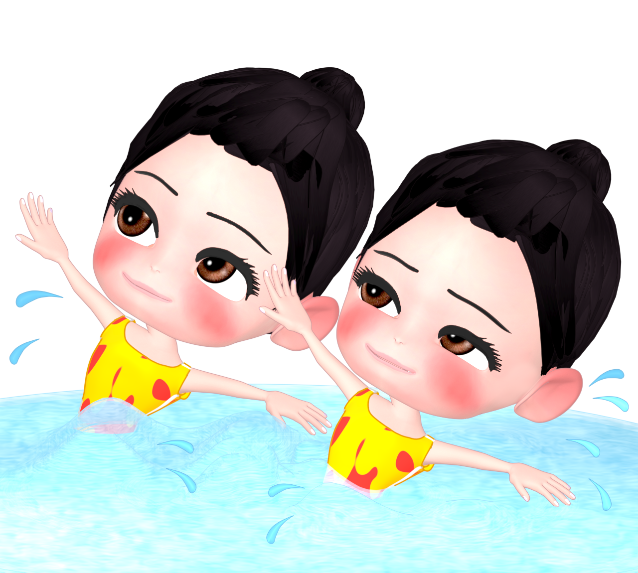 シンクロナイズドスイミングのイラスト