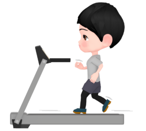 ランニングマシンで走る人のイラスト