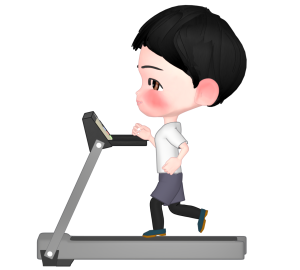 ランニングマシンで走る人のイラスト