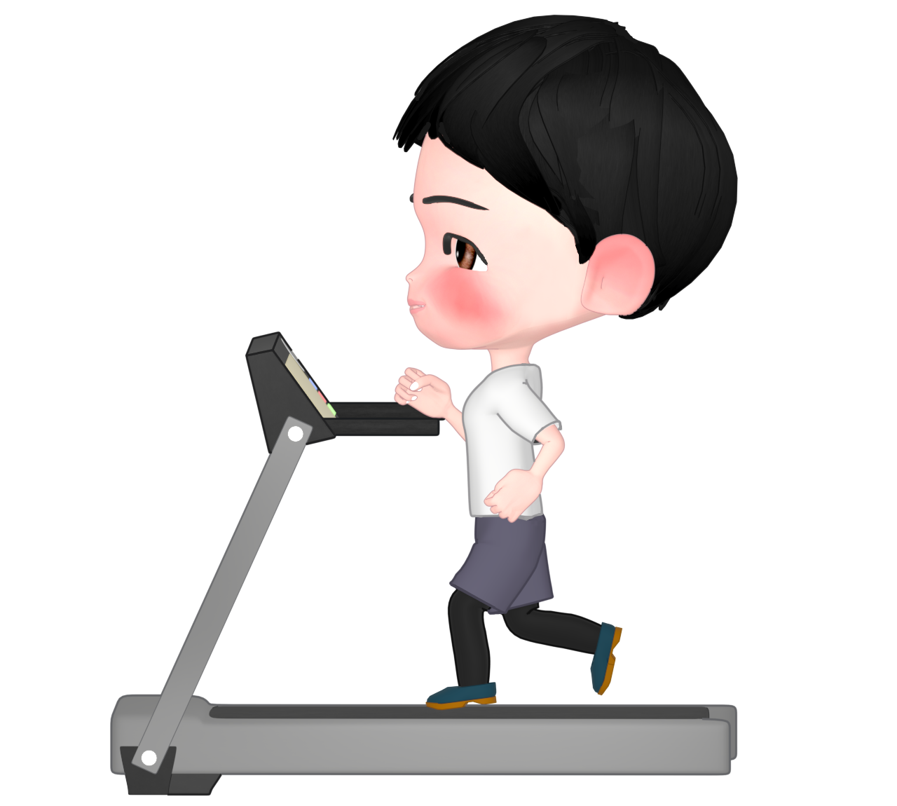 ランニングマシンで走る人のイラスト