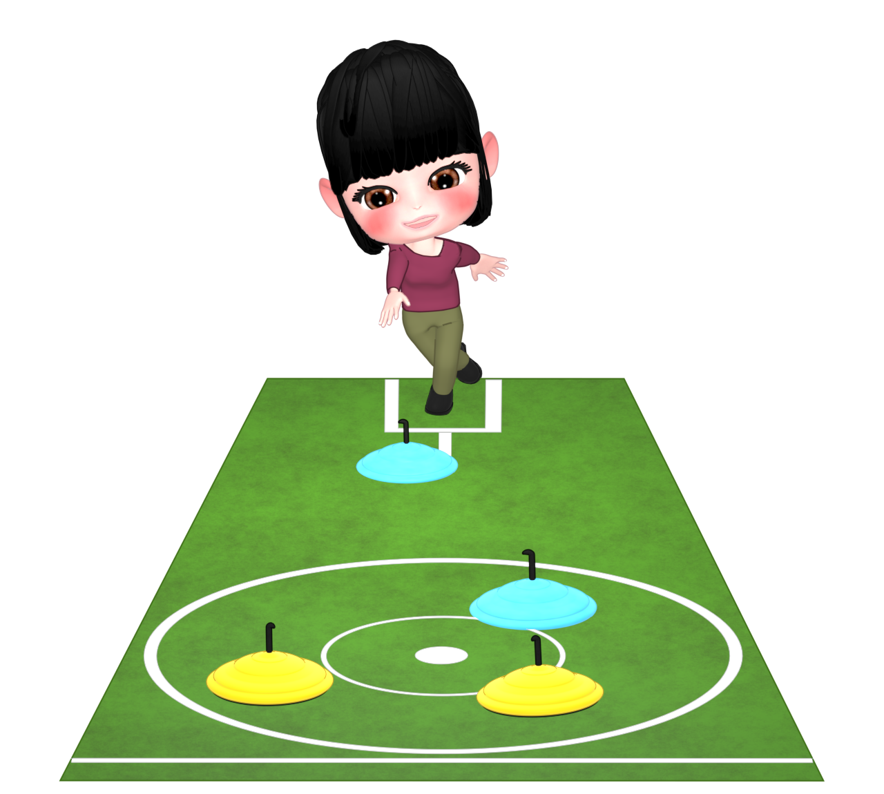 ユニカールを楽しむ女性のイラスト