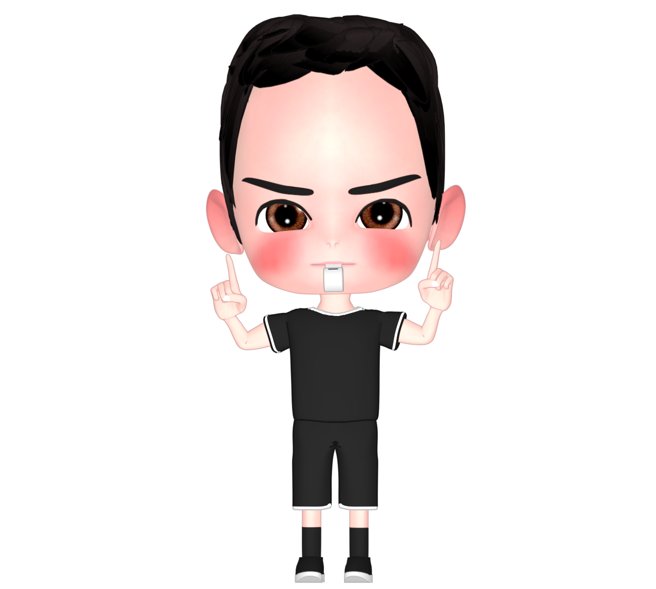 VARのポーズをする審判のイラスト