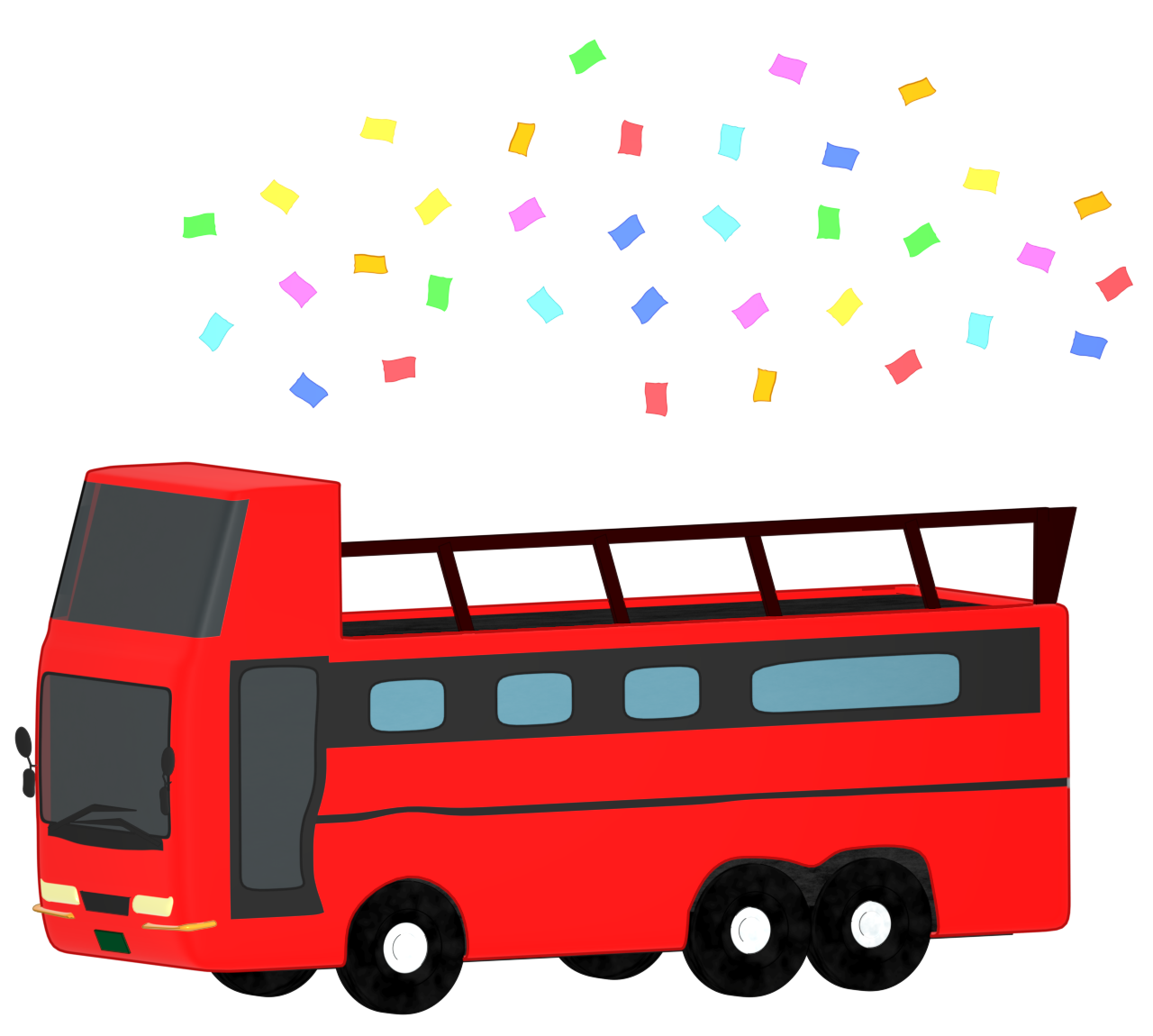 優勝パレードのバスのイラスト