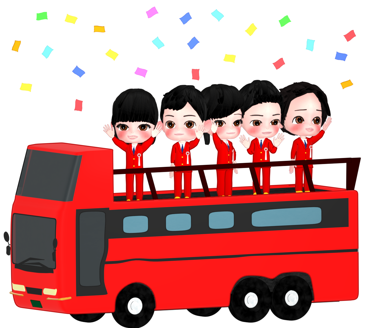 優勝パレードのイラスト