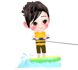 水上スキーのイラスト