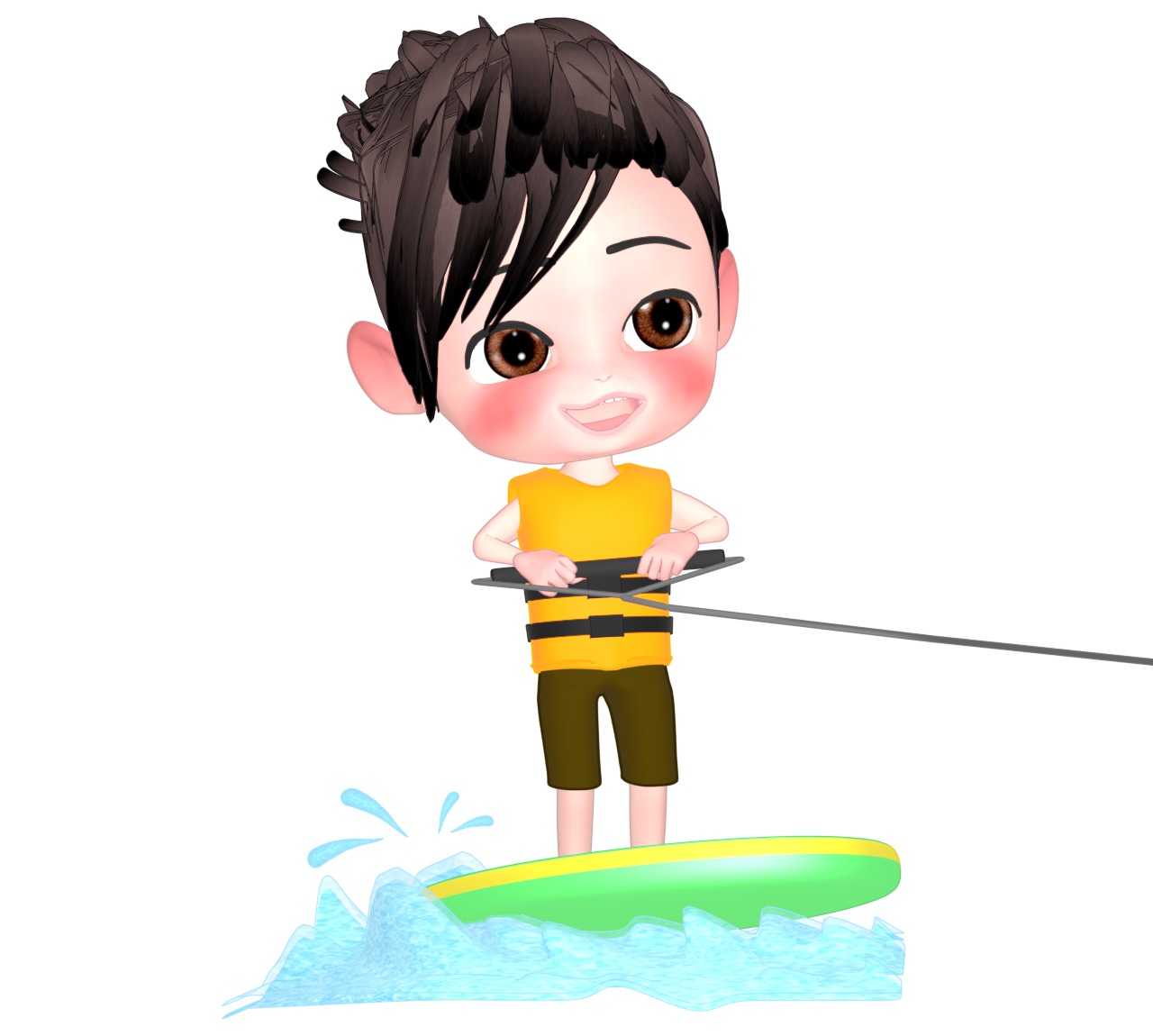 水上スキーのイラスト