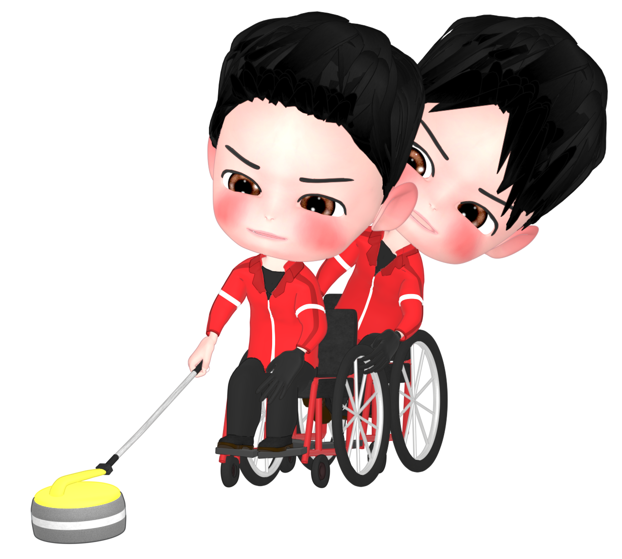 車いすカーリング パラリンピックのイラスト