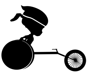 車いすマラソンのシルエット