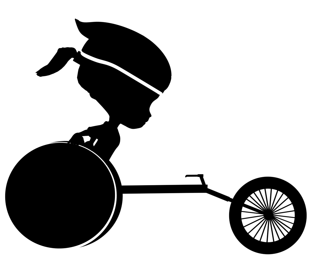 車いすマラソンのシルエット