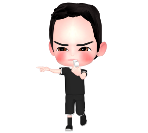 ホイッスルを吹く審判のイラスト