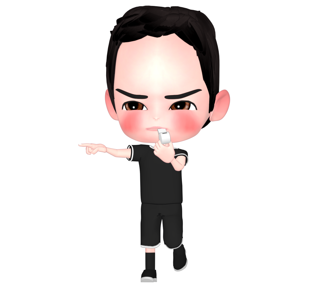 ホイッスルを吹く審判のイラスト