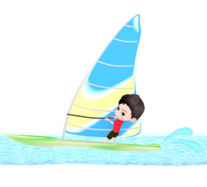 ウインドサーフィンのイラスト