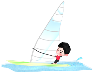 ウインドサーフィンのイラスト