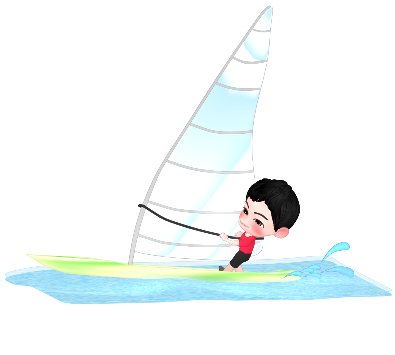 ウインドサーフィンのイラスト