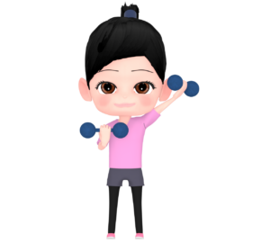 ダンベルを持つ女性のイラスト