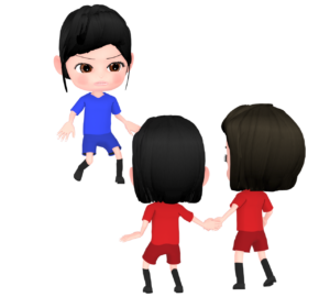 カバディをする女性のイラスト