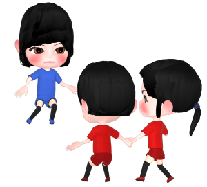 カバディをする女性のイラスト