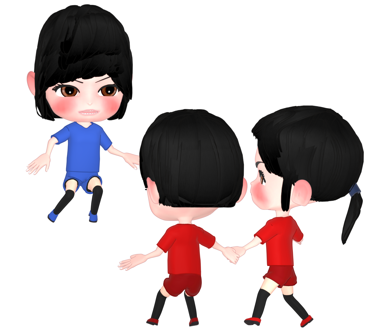 カバディをする女性のイラスト