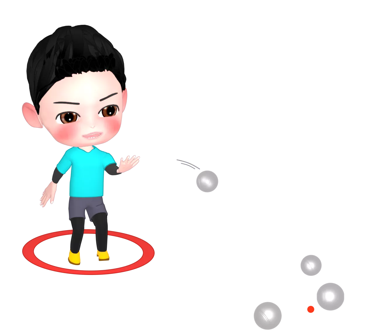 ペタンクをする人のイラスト