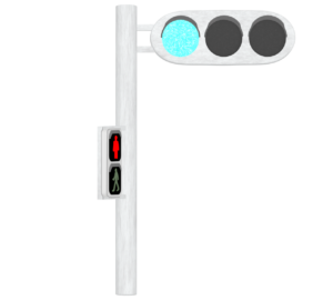 自動車用と歩行者用の信号機のイラスト