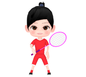 バドミントンの女子選手のイラスト