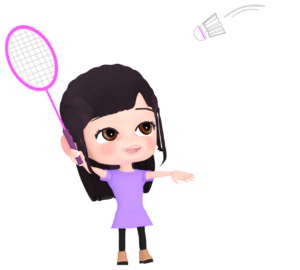 バドミントンをする女の子のイラスト
