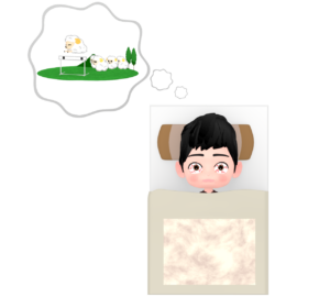 羊を数えても眠れない人のイラスト