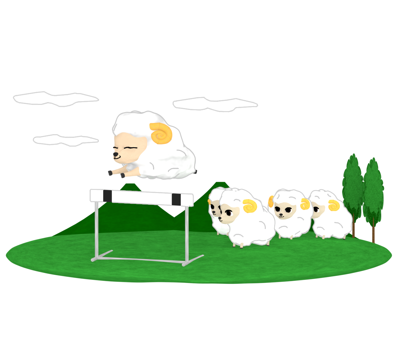 羊が一匹 羊が二匹のイラスト